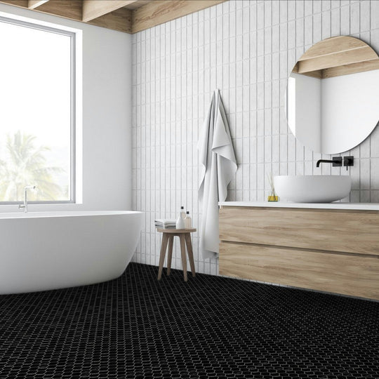 Qualis-Ceramica-Treasure-12-x-12-Matte-Porcelain-Hexagon-2-Mosaic-Midnight-Matte