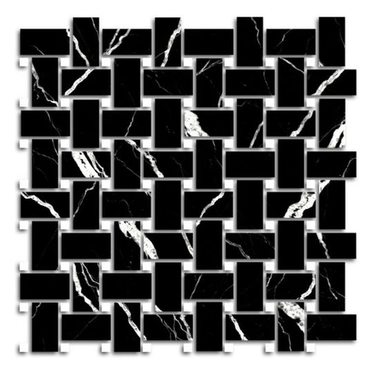 Qualis Ceramica 12" x 12" Treasure Polished Porcelain Basketweave Mosaic