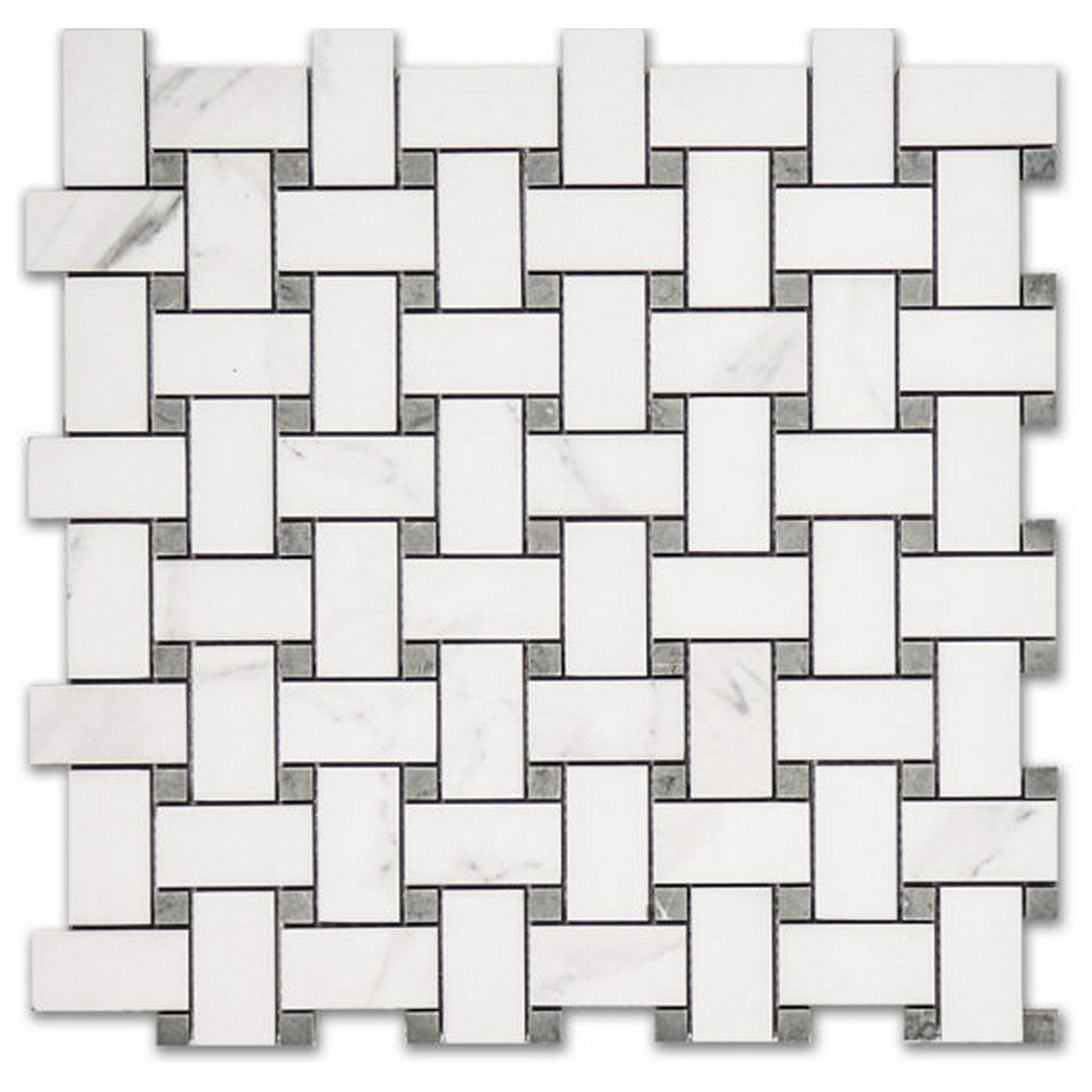 Qualis Ceramica 12" x 12" Treasure Polished Porcelain Basketweave Mosaic