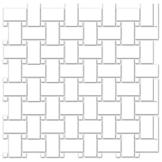 Qualis Ceramica 12" x 12" Treasure Polished Porcelain Basketweave Mosaic