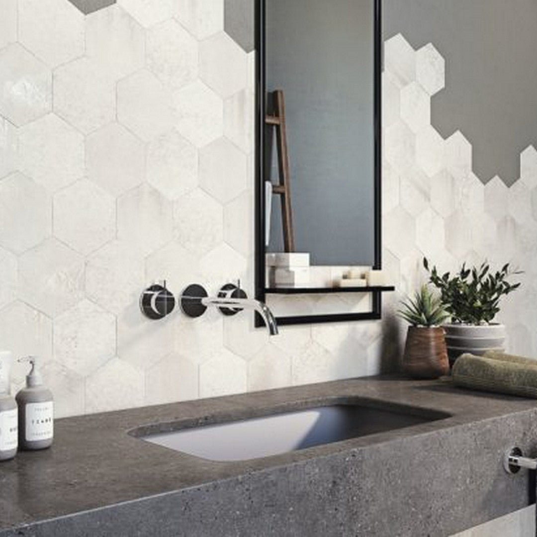 Qualis-Ceramica-Valletta-5.5-x-6-Matte-Porcelain-Hexagon-Tile-Paradise-White