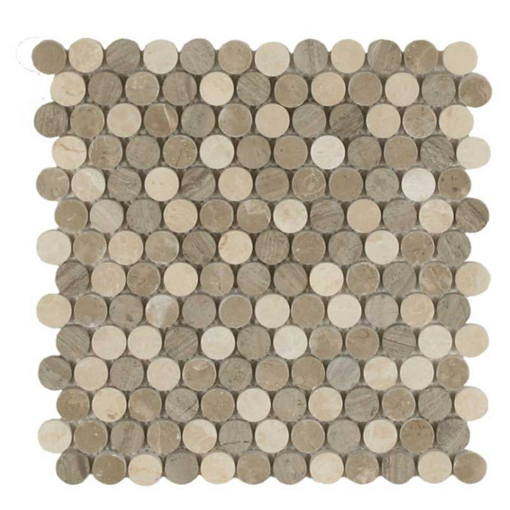 Maniscalco Daintree Exotic 11.7" x 11.2" Polished Marble Stone Dots Mosaic