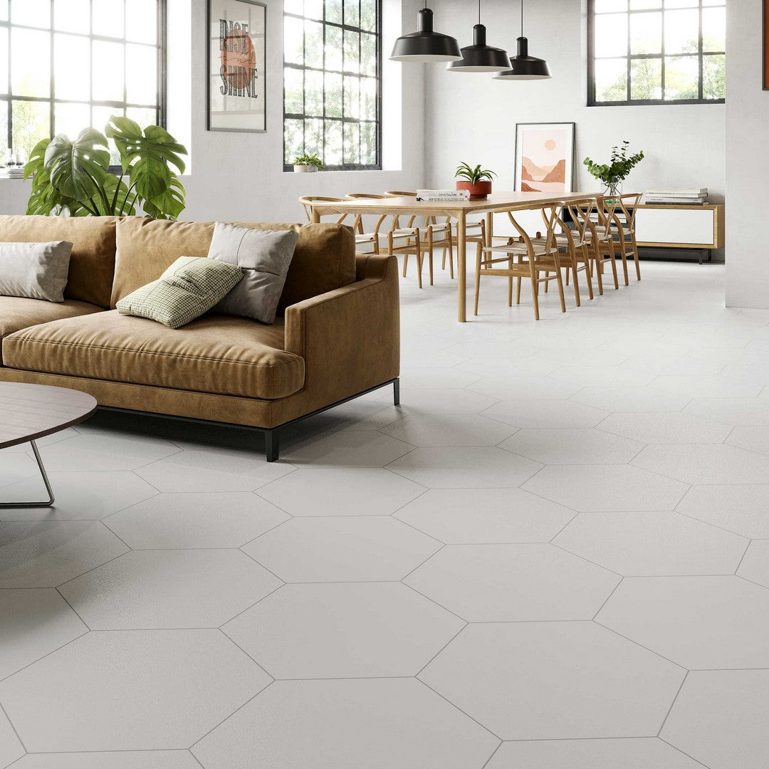Tesoro-19-x-22-Argos-Pressed-Textured-Hexagon-Porcelain-Tile-White