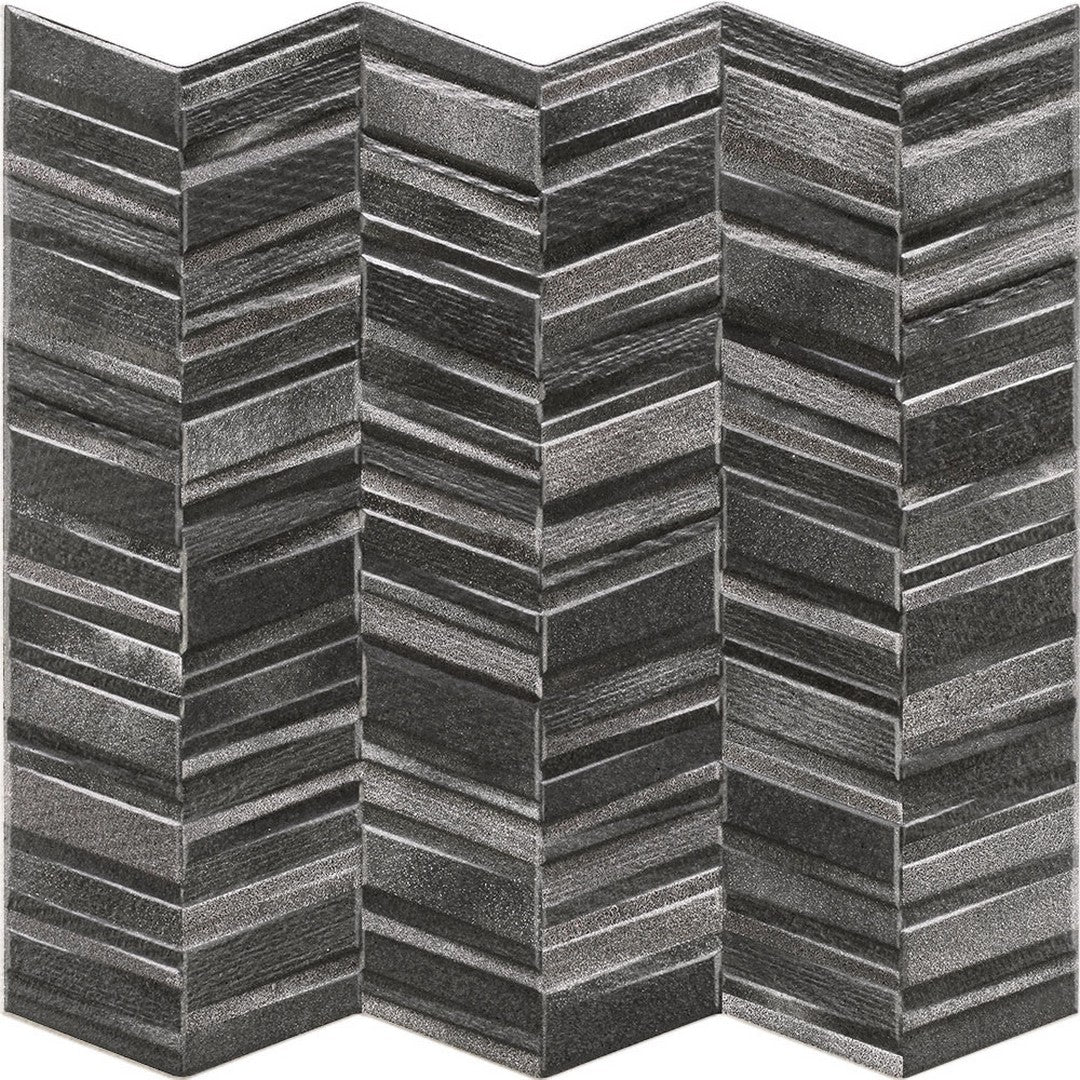 Tesoro 17" x 17" Chevron Pressed 3D Pocelain Tile
