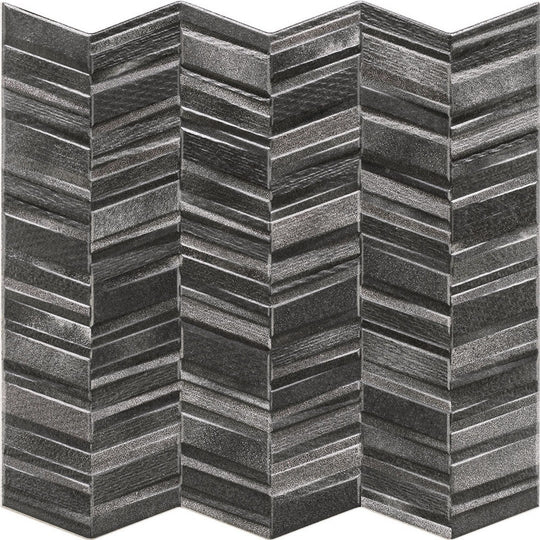 Tesoro 17" x 17" Chevron Pressed 3D Pocelain Tile