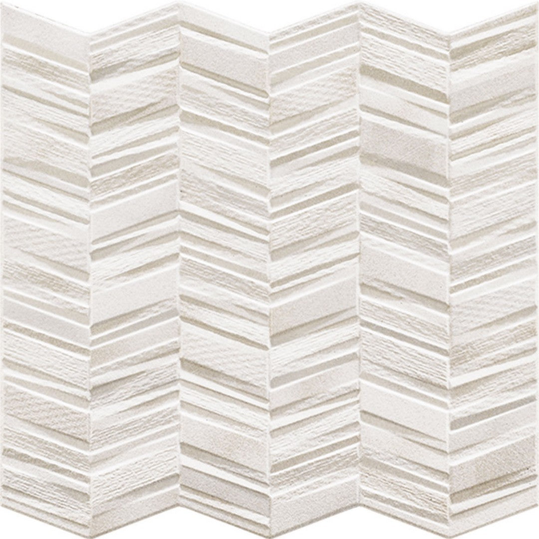 Tesoro 17" x 17" Chevron Pressed 3D Pocelain Tile