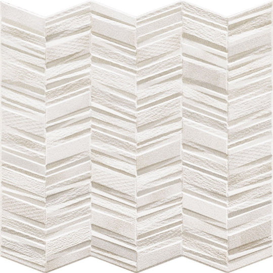 Tesoro 17" x 17" Chevron Pressed 3D Pocelain Tile