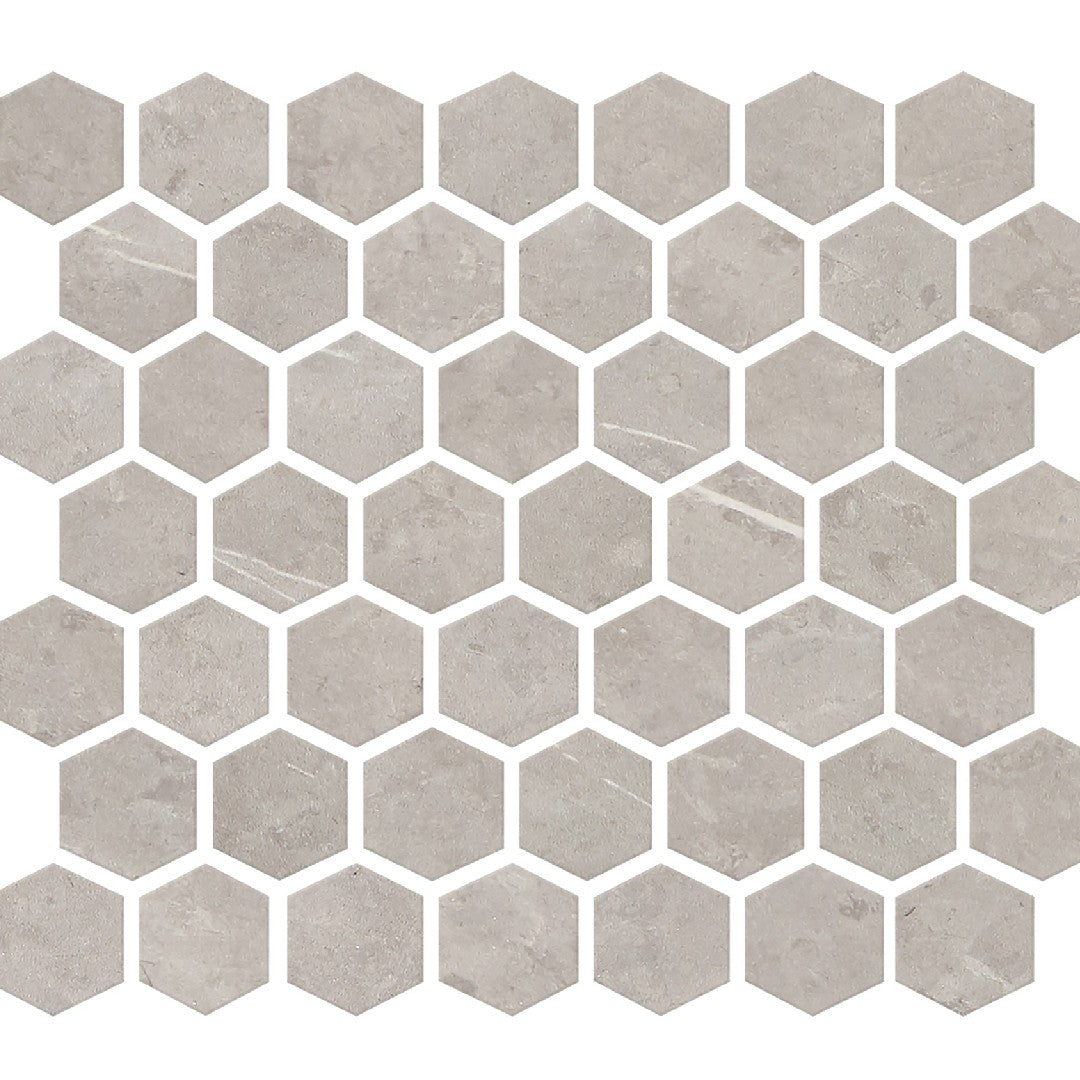 Daltile-Prime-12-x-14-Matte-Ceramic-1.5-Hexagon-Mosaic-Stamina-Grey