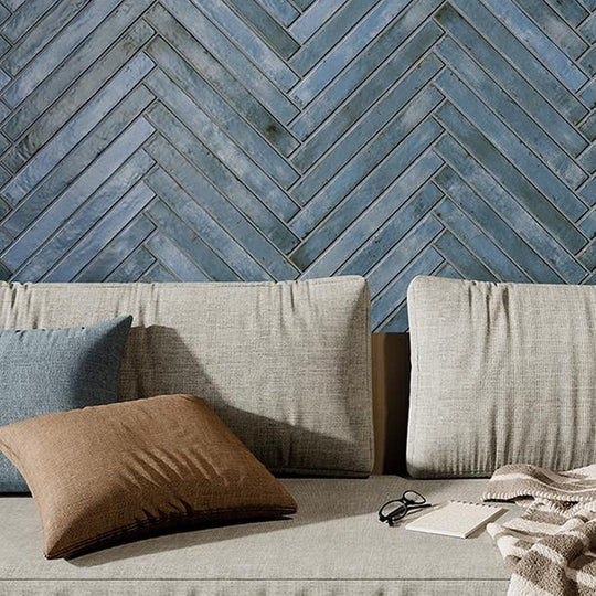 Tesoro-2-x-18-Graffiti--Pressed-Satin-Porcelain-Brick-Tile-Blue