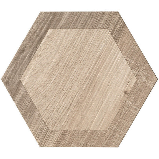 MiR Royal Wood 10" x 10" Matte Hex Porcelain Tile