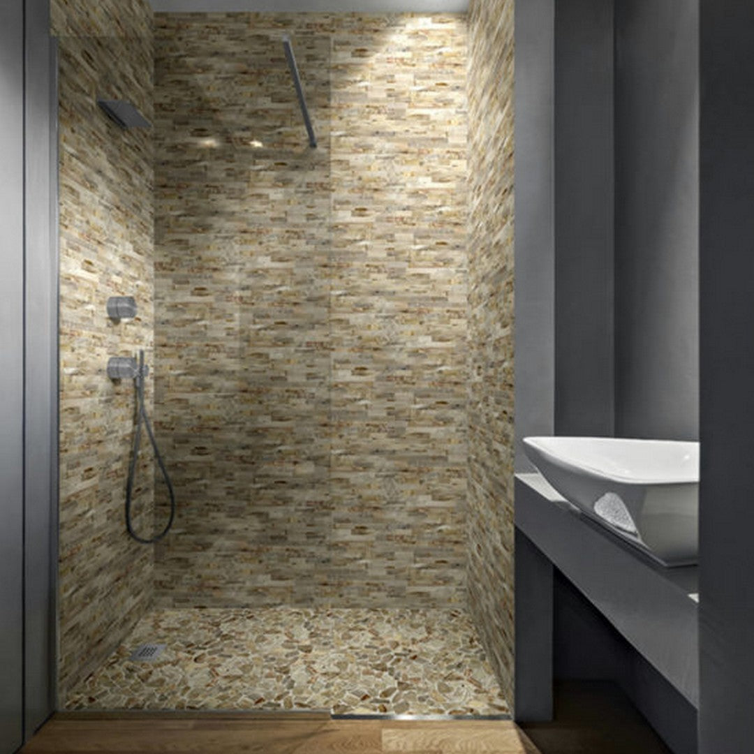 Qualis-Ceramica-12-x-12-Chelsea-Natural-Stone-Fossil-Wood-Mini-Opus-Mix-Mosaic-Opus-Mix-Beige