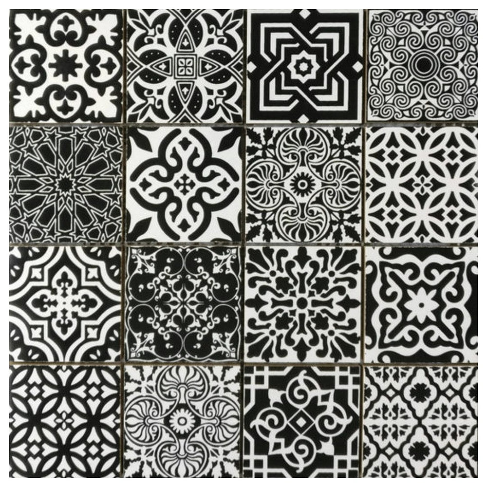 Qualis Ceramica 11.8" x 11.8" Chelsea Ceramic Patchwork Mosaic