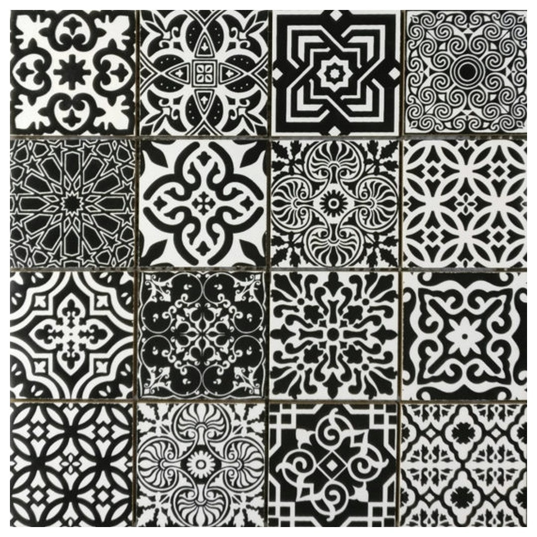 Qualis Ceramica 11.8" x 11.8" Chelsea Ceramic Patchwork Mosaic