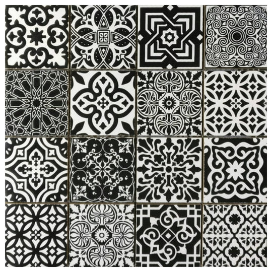 Qualis Ceramica 11.8" x 11.8" Chelsea Ceramic Patchwork Mosaic