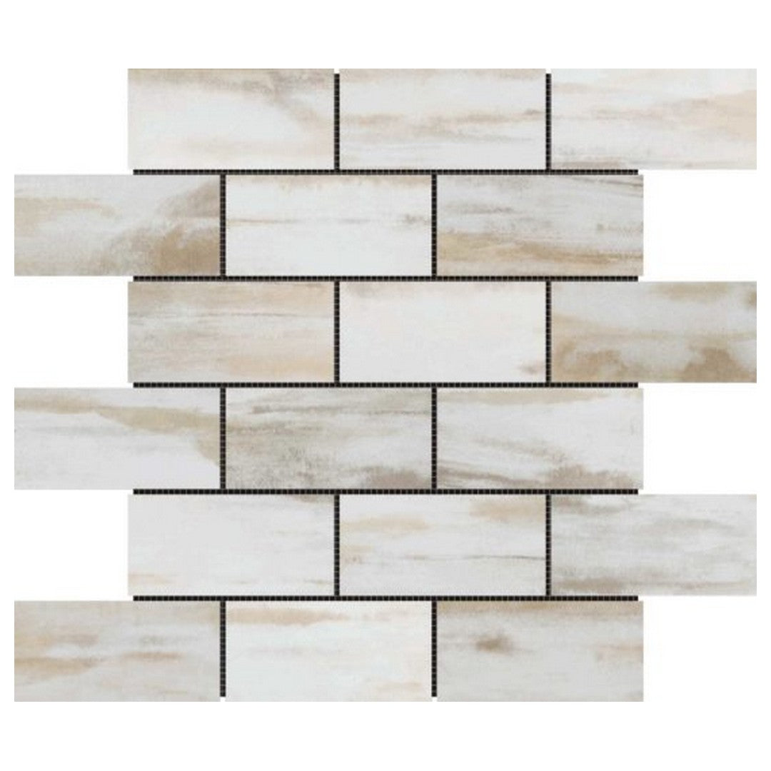 Qualis Ceramica 12" x 12" Chelsea Slate Ceramic 2x4" Mix Rough Surface Mosaic