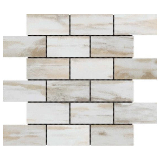 Qualis Ceramica 12" x 12" Chelsea Slate Ceramic 2x4" Mix Rough Surface Mosaic