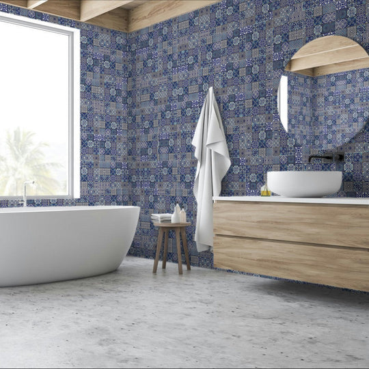 Qualis-Ceramica-11.8-x-11.8-Chelsea-Ceramic-Patchwork-Diamond-Mosaic-Diamond-Blue