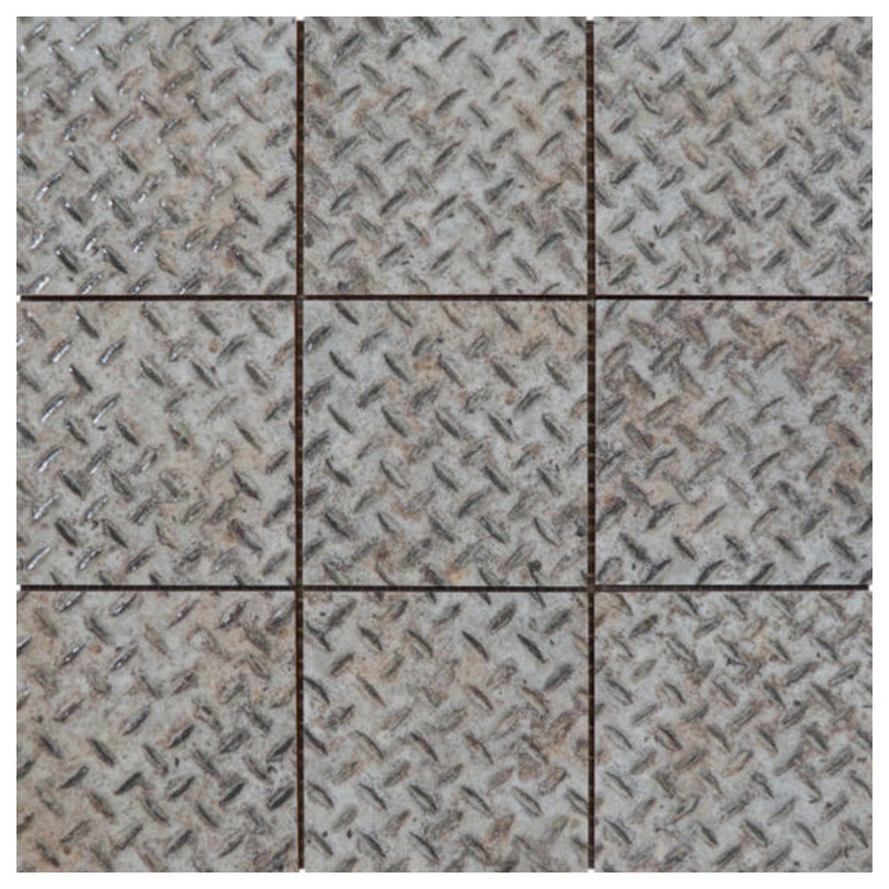 Qualis Ceramica 12" x 12" Chelsea Ceramic 4" Industrial Relief Pattern Mosaic