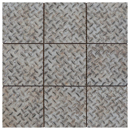 Qualis Ceramica 12" x 12" Chelsea Ceramic 4" Industrial Relief Pattern Mosaic