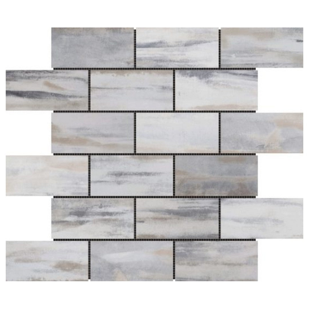 Qualis Ceramica 12" x 12" Chelsea Slate Ceramic 2x4" Mix Rough Surface Mosaic