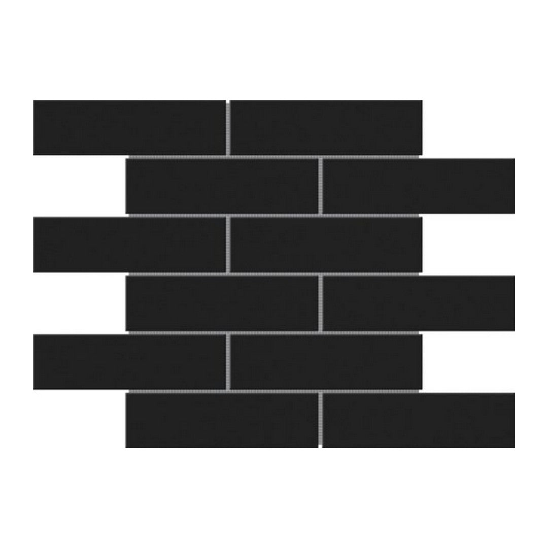 Qualis Ceramica 12" x 12" Chelsea Glossyy Ceramic 2x6" Brick Pattern Mosaic