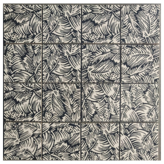 Qualis Ceramica 11.8" x 11.8" Chelsea Ceramic 3" Palmtree Cobalt Mosaic