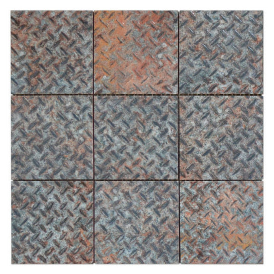 Qualis Ceramica 12" x 12" Chelsea Ceramic 4" Relief Pattern Mosaic