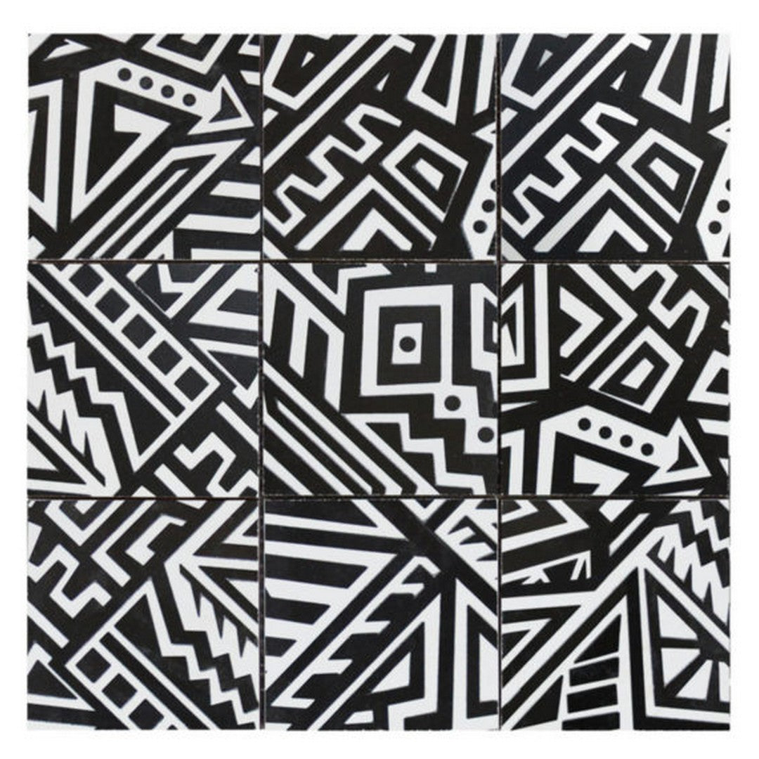 Qualis Ceramica 12" x 12" Chelsea Ceramic 4" Aztec Native Series Mosaic