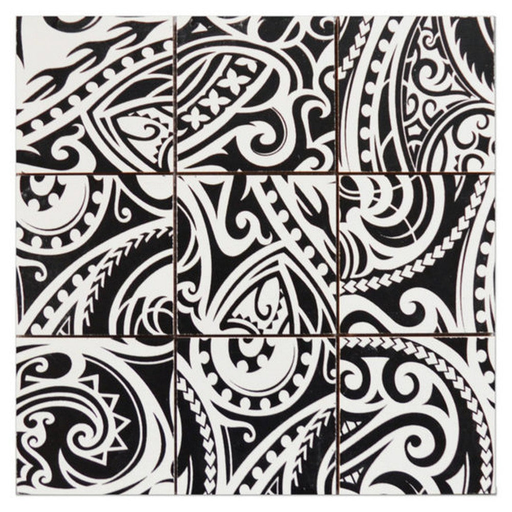 Qualis Ceramica 12" x 12" Chelsea Ceramic 4" Maori Native Series Mosaic
