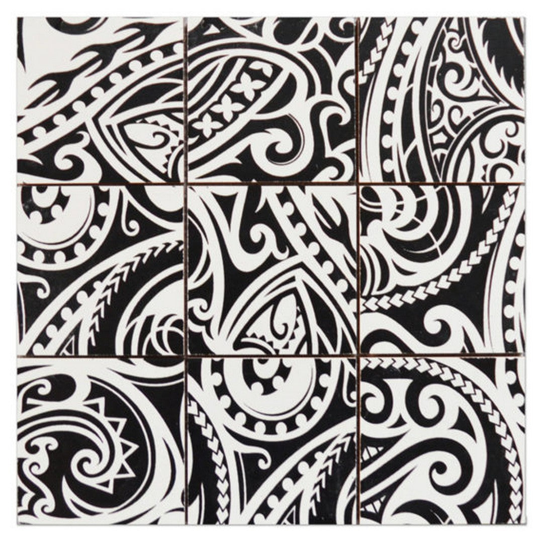 Qualis Ceramica 12" x 12" Chelsea Ceramic 4" Maori Native Series Mosaic