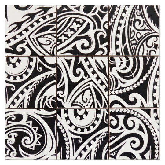 Qualis Ceramica 12" x 12" Chelsea Ceramic 4" Maori Native Series Mosaic