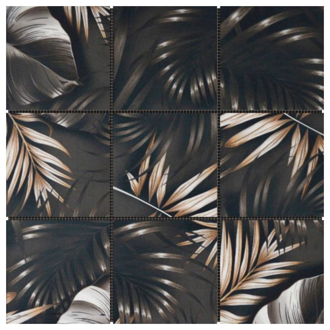 Qualis Ceramica 12" x 12" Chelsea Ceramic 4" Floral Palm Mosaic