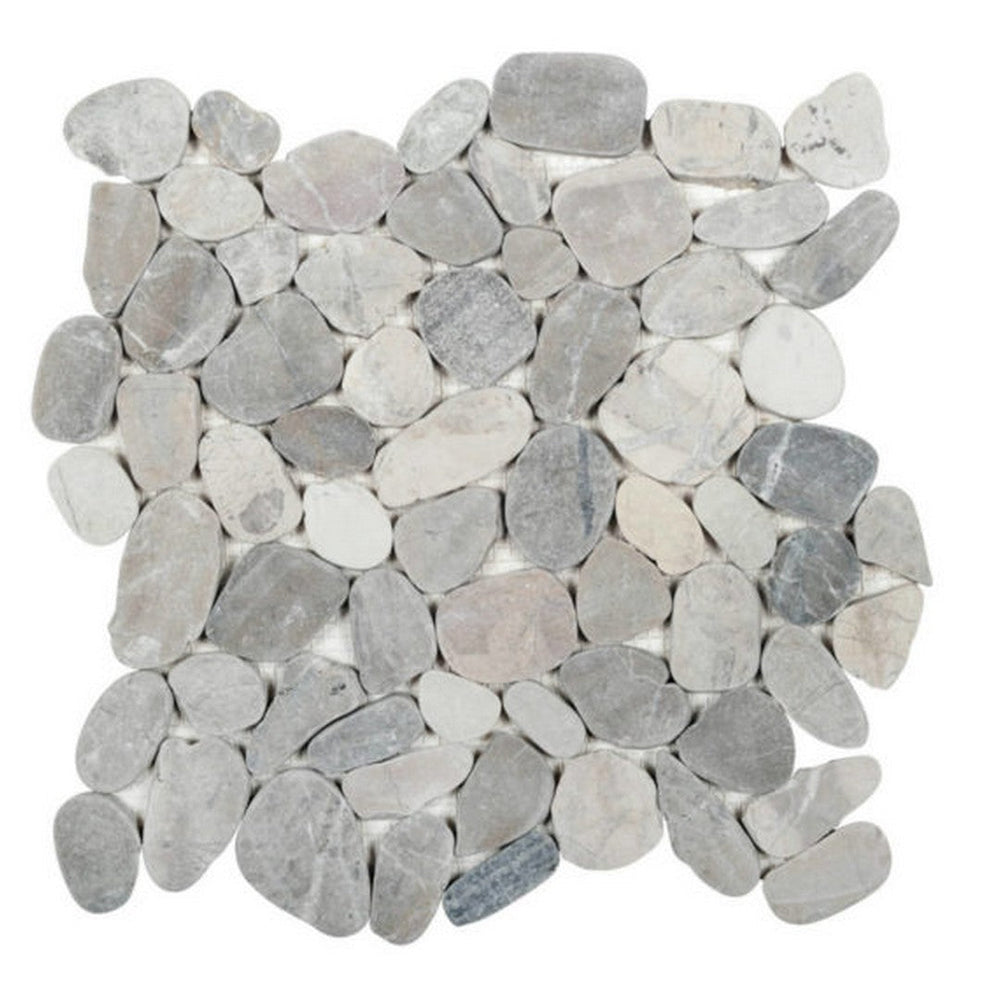 Qualis Ceramica 12" x 12" Chelsea Natural Stone Pebble Sliced Mosaic