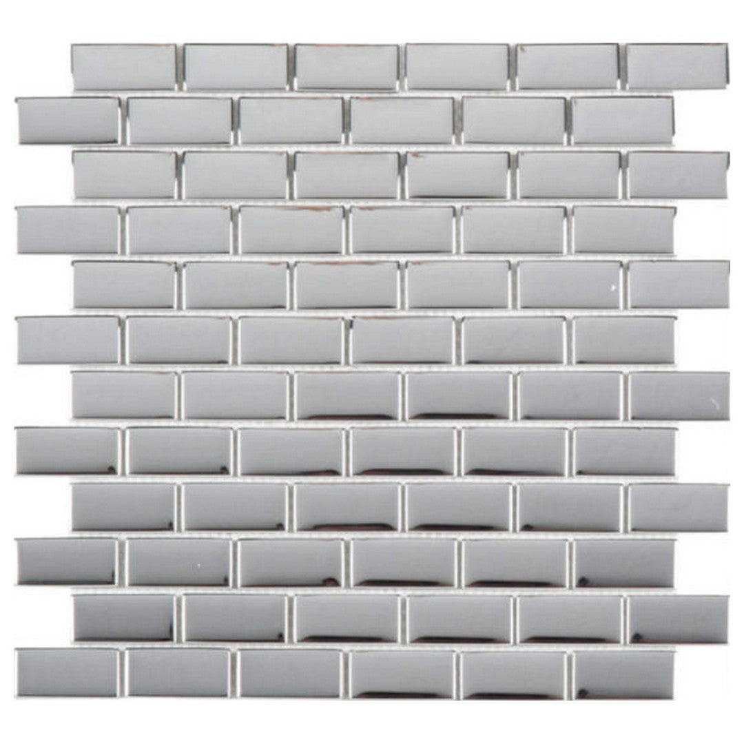 Qualis Ceramica 12" x 12" Chelsea Glass 1x2" Brick Mosaic
