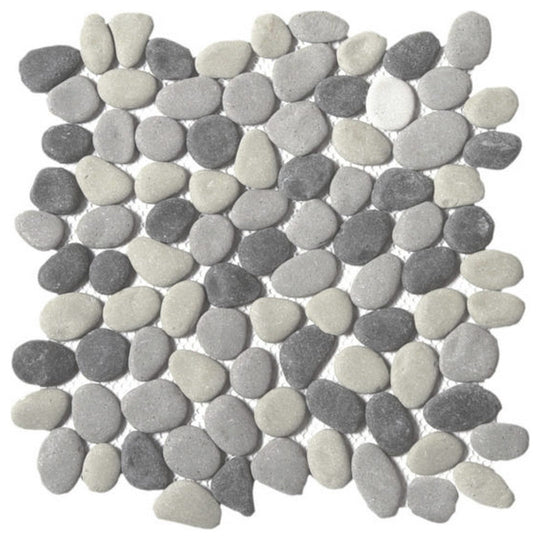 Qualis Ceramica 12" x 12" Chelsea Matte Natural Stone Reconstituted Pebble Mosaic