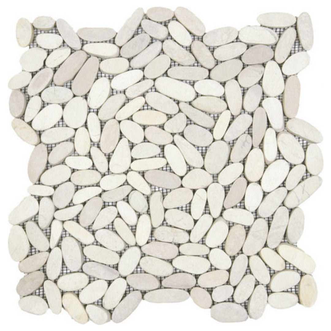 Qualis Ceramica 12" x 12" Chelsea Matte Natural Stone Sliced Pebble Mosaic