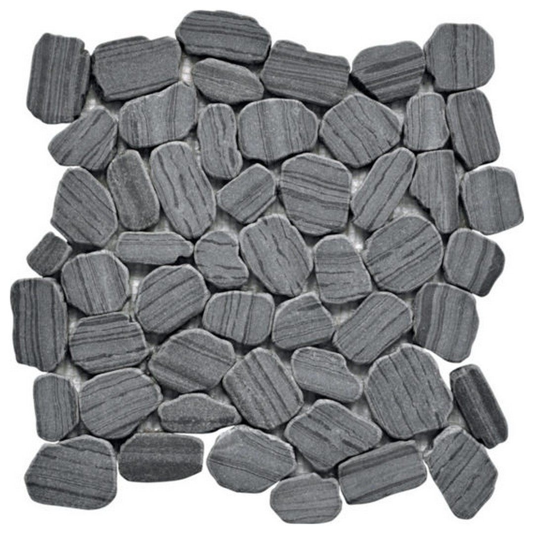 Qualis Ceramica 11.8" x 11.8" Chelsea Natural Stone Marble Striped Sliced Tumbled Mosaic