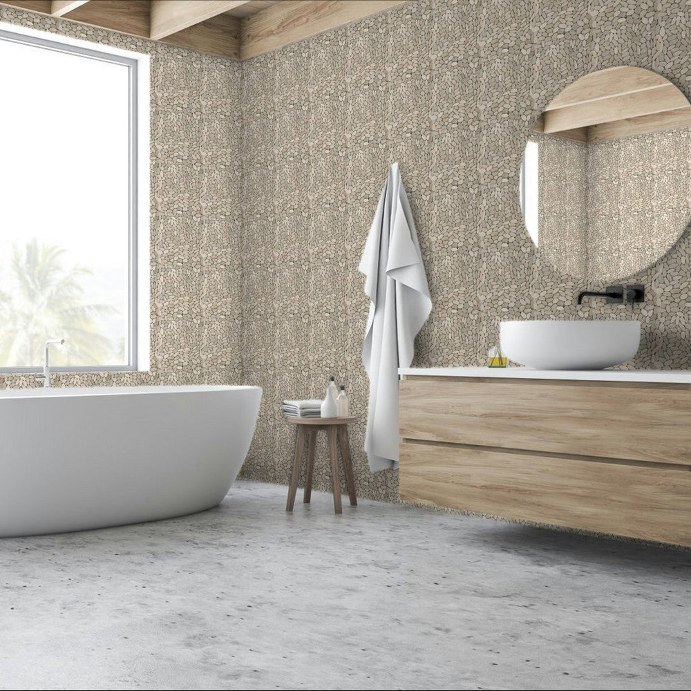Qualis-Ceramica-12-x-12-Chelsea-Matte-Natural-Stone-Sliced-Pebble-Mosaic-Beige-Sliced