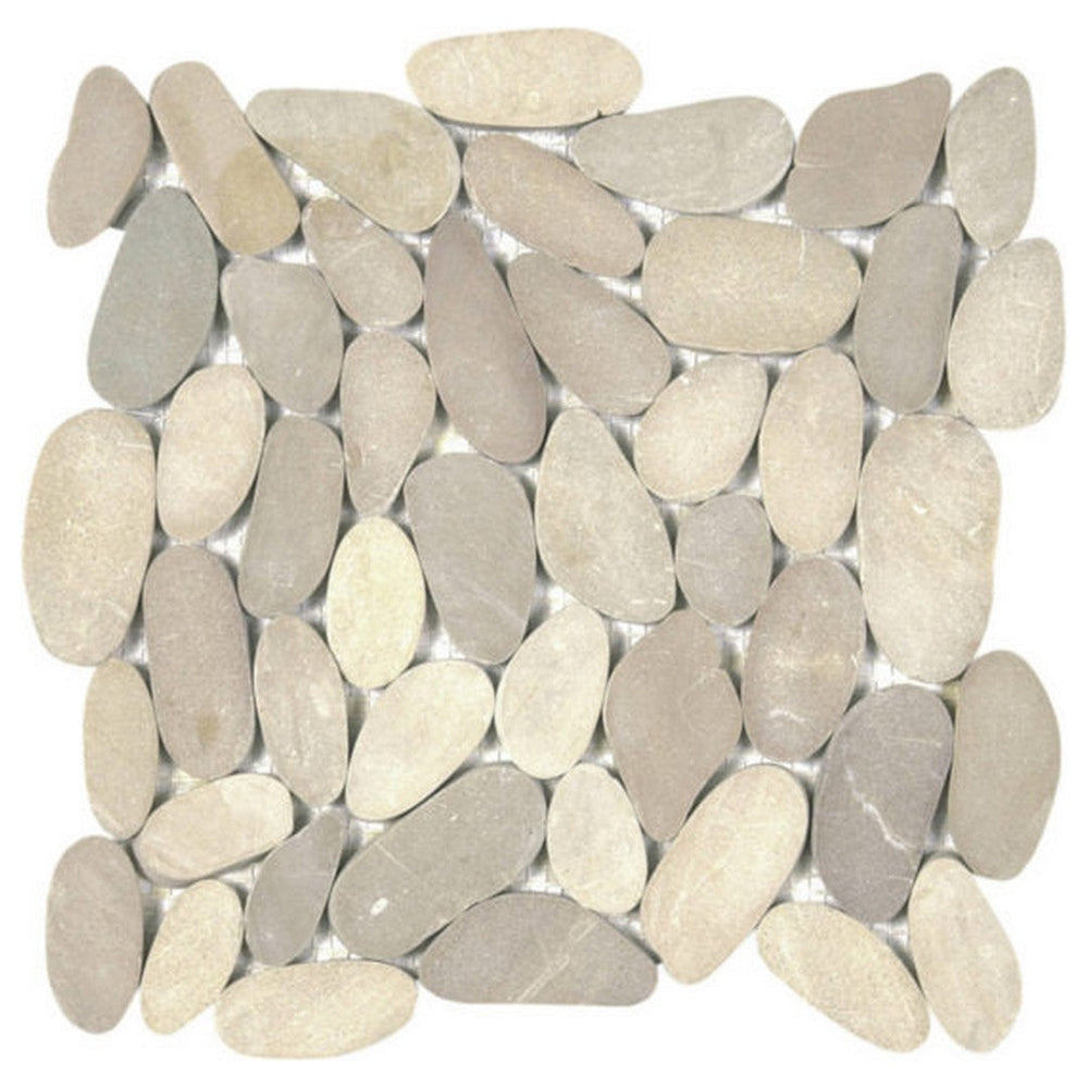 Qualis Ceramica 12" x 12" Chelsea Matte Natural Stone Xl Sliced Pebble Mosaic