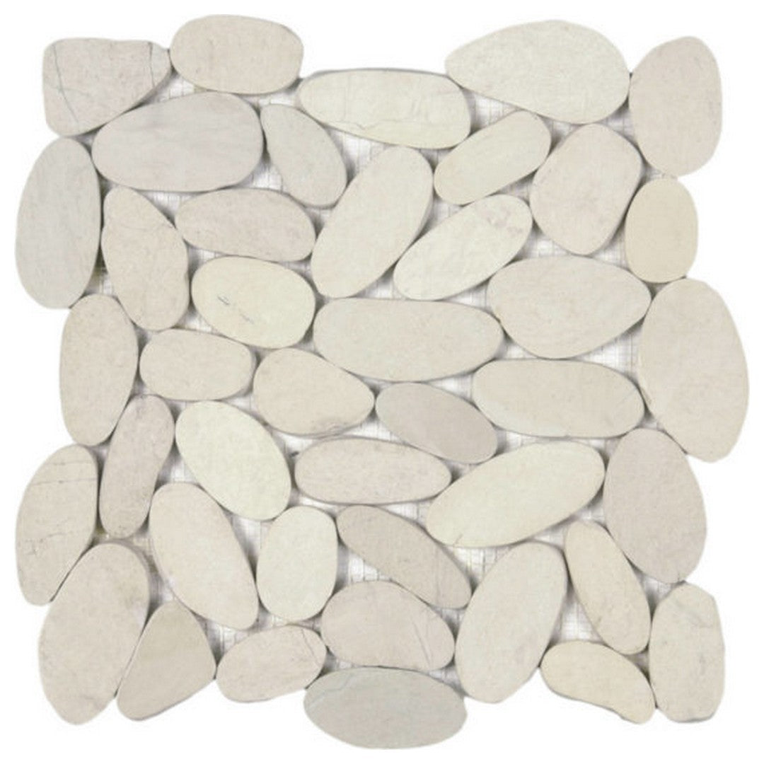 Qualis Ceramica 12" x 12" Chelsea Matte Natural Stone Xl Sliced Pebble Mosaic