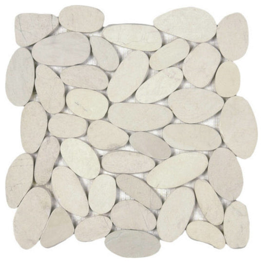 Qualis Ceramica 12" x 12" Chelsea Matte Natural Stone Xl Sliced Pebble Mosaic