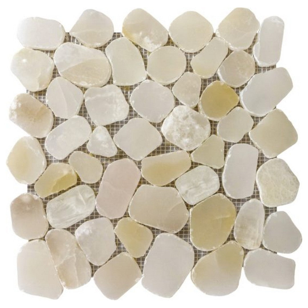 Qualis Ceramica 12" x 12" Chelsea Natural Stone Onyx Pebble Mosaic