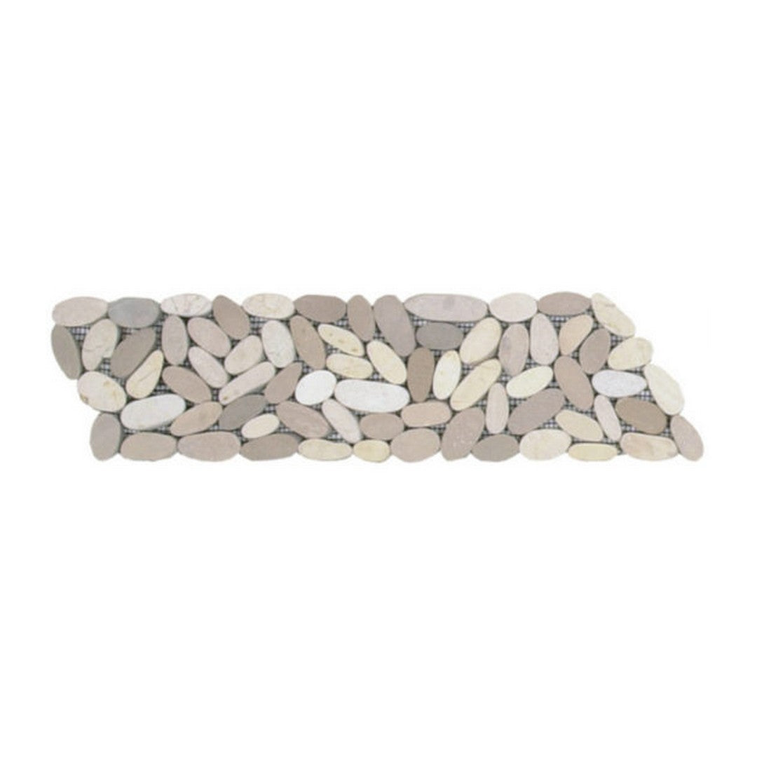 Qualis Ceramica 4" x 12" Chelsea Matte Natural Stone Pebble Border