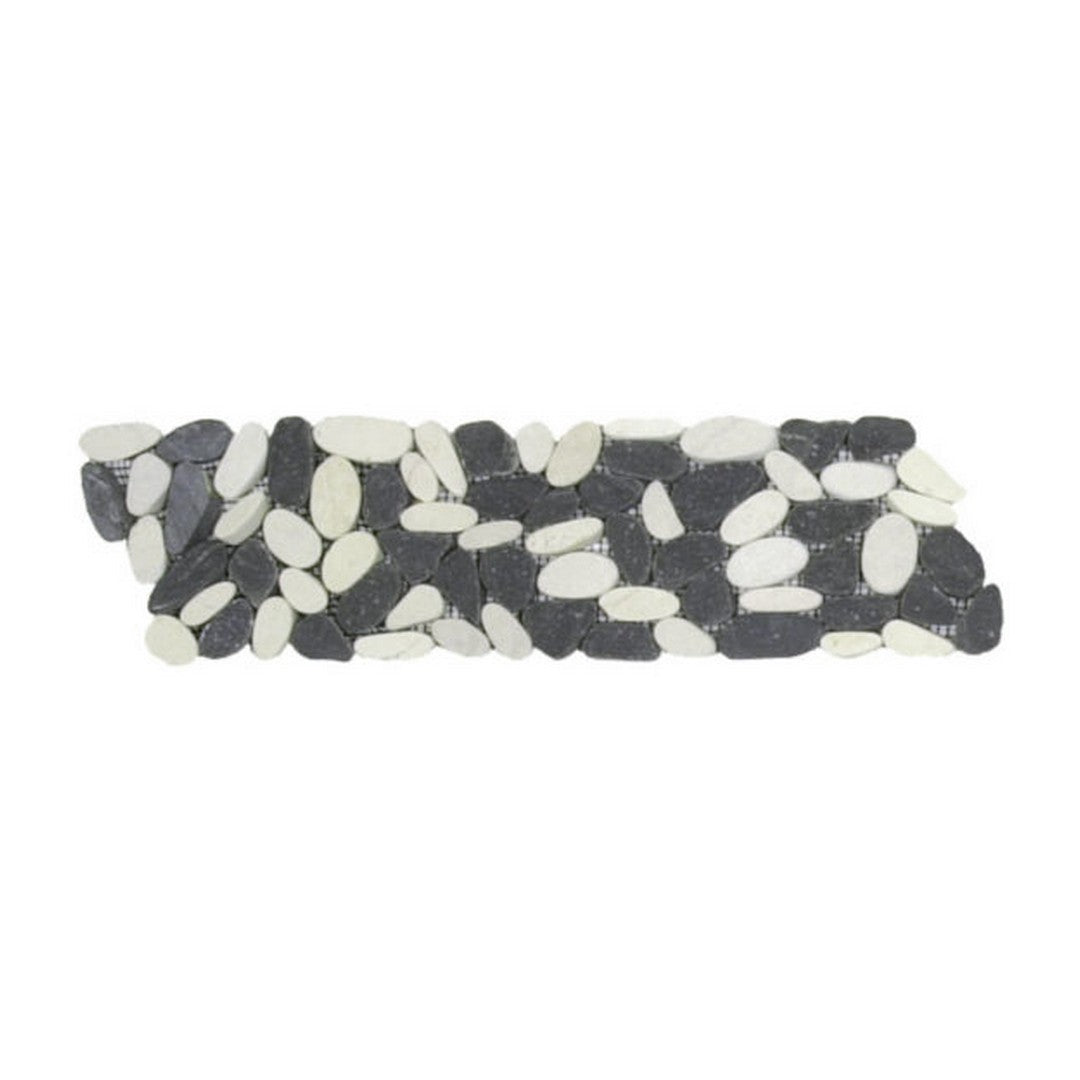 Qualis Ceramica 4" x 12" Chelsea Matte Natural Stone Pebble Border