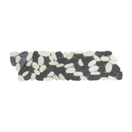 Qualis Ceramica 4" x 12" Chelsea Matte Natural Stone Pebble Border