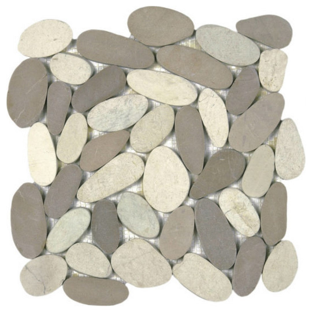 Qualis Ceramica 12" x 12" Chelsea Matte Natural Stone Xl Sliced Pebble Mosaic