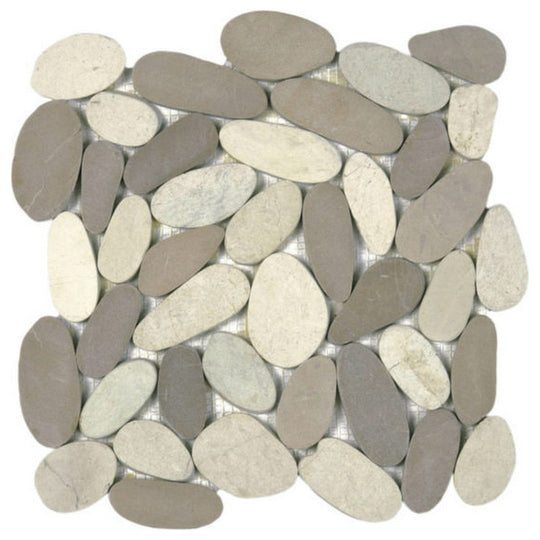 Qualis Ceramica 12" x 12" Chelsea Matte Natural Stone Xl Sliced Pebble Mosaic