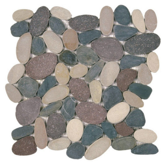 Qualis Ceramica 12" x 12" Chelsea Matte Natural Stone Xl Sliced Pebble Mosaic