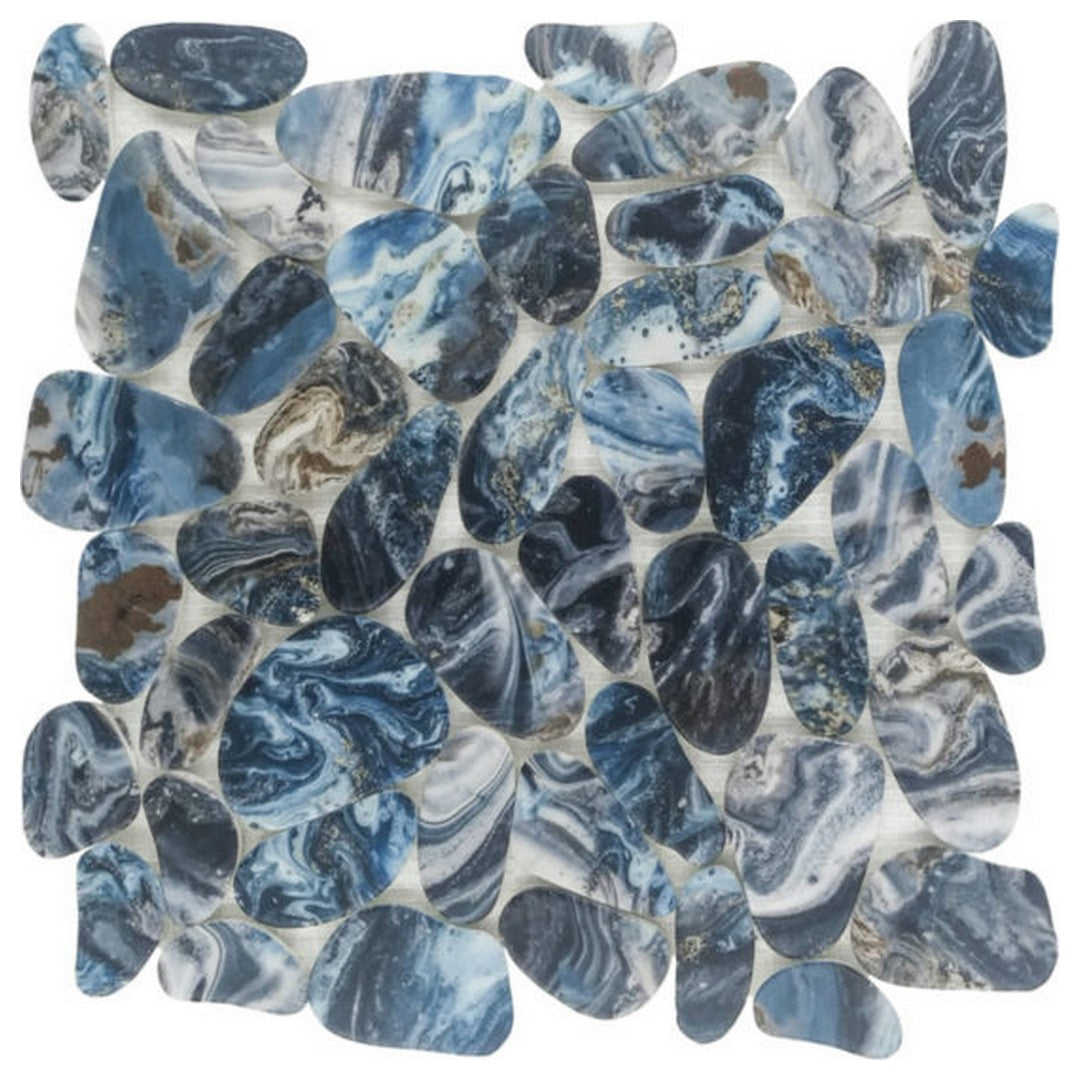 Qualis Ceramica 12" x 12" Chelsea Matte Natural Stone Reconstituted Pebble Mosaic