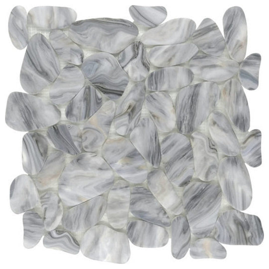 Qualis Ceramica 12" x 12" Chelsea Matte Natural Stone Reconstituted Pebble Mosaic